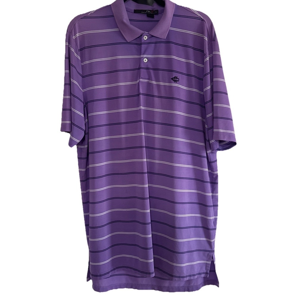 RLX Ralph Lauren Golf Polo Pink And Purple Stripes Men's Size L